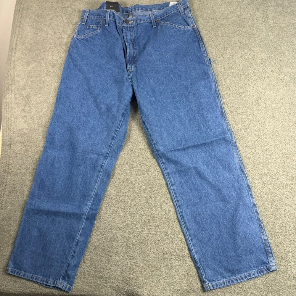 Dickies Mens Relaxed Fit Carpenter Jeans Straight Leg Blue Denim 40x30 NEW